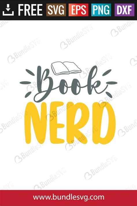 Download Free Book nerd SVG Cut File Cricut SVG DXF Files