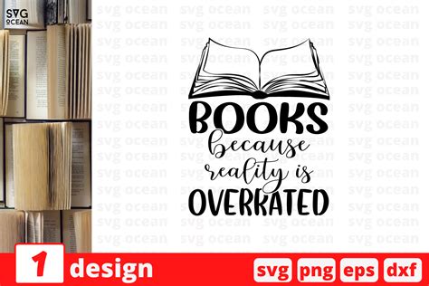 Download Free Books Because Reality Is Overrated SVG Cut File for Cricut Machine