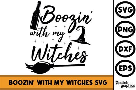 Download Free Boozin With My Witches Cut Files