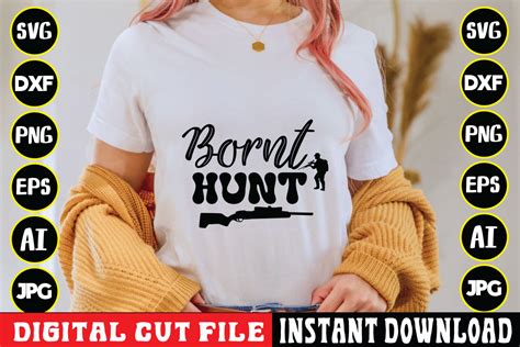 Download Free Born To Hunt SVG Cut File Silhouette DXF Files