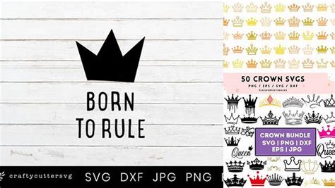 Download Free Born to Rule Crown Svg Cut File Cut Files
