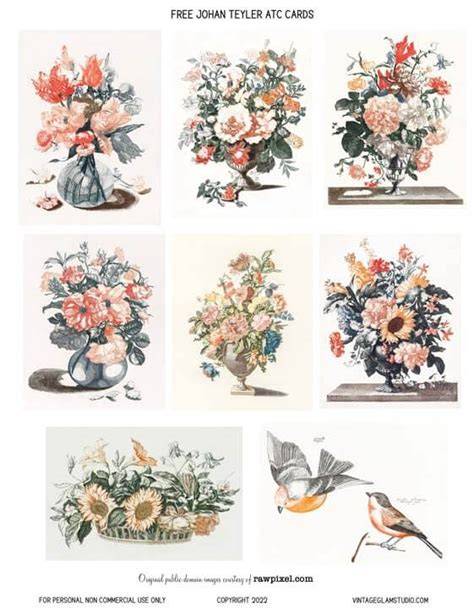 Download Free Botanical ATC Card Printables Set 1 Files Free PSD Mockups