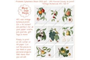 Download Free Botanical ATC Card Printables Set 3 Files For Crafts
