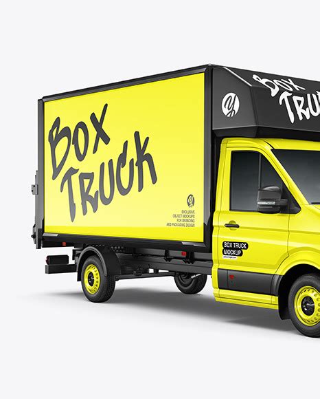 Download Free Box Truck Mockup - Half Side View PSD Object Mockups Free PSD Mockups