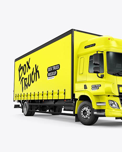 Download Free Box Truck Mockup - Half Side View PSD PSD Yellowimages PSD Files