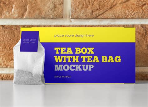 Download Free Box with Black Tea Mockup PSD Object Mockups PSD Files