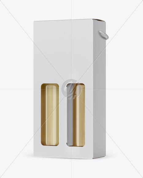 Download Free Box with Bottles Mockup - Half Side View PSD Generator