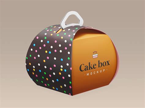 Download Free Box with Cake Mockup PSD Generator