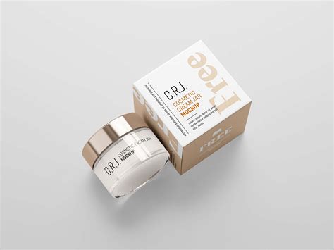 Download Free Box with Cosmetic Jar Mockup PSD Generator