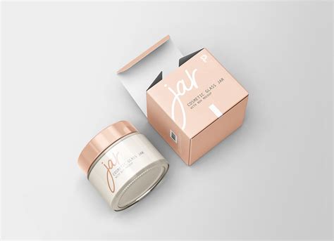 Download Free Box with Cosmetic Jar Mockup PSD Object Mockups Free PSD Mockups