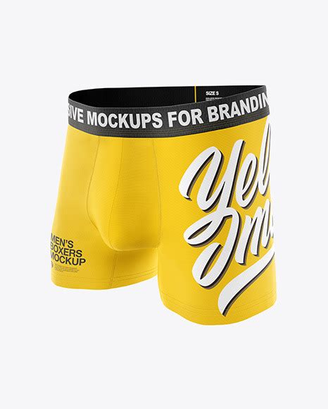 Download Free Boxer Briefs Mockup - Half Side View PSD Object Mockups PSD Files