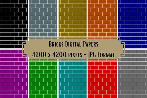 Download Free Bricks Digital Papers Creativefabrica DXF Files