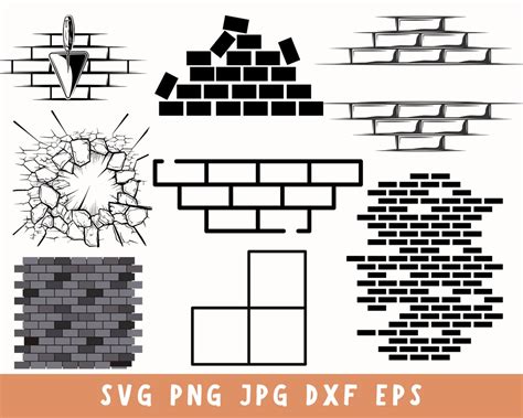 Download Free Bricks Digital Papers Cricut SVG DXF Files
