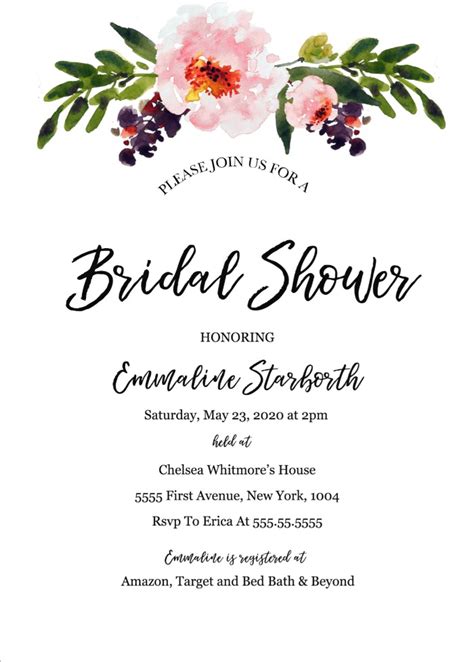 Free Bridal Shower Invitation Templates Classic Bridal Shower