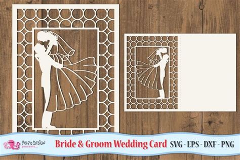 Download Free Bride and Groom folding card For Crafts