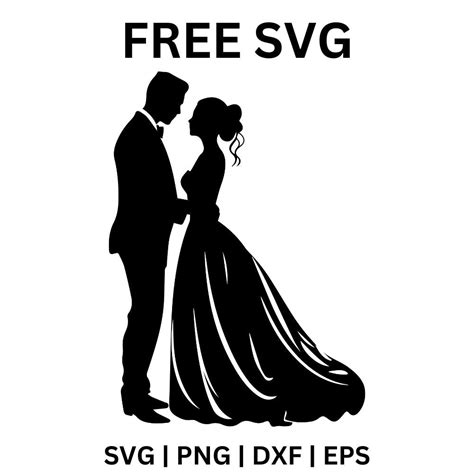 Download Free Bride and Groom folding card For Silhouette