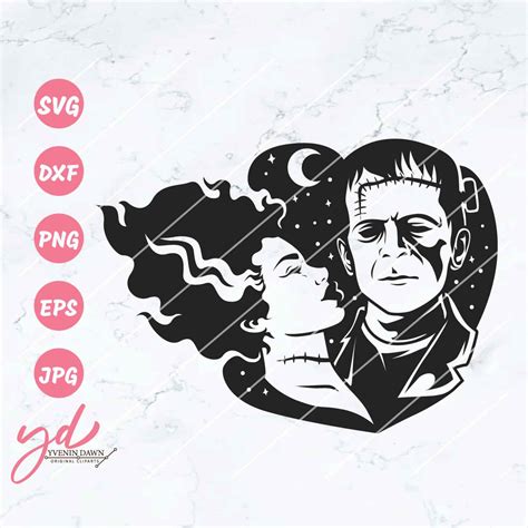 Download Free Bride of Frankenstein Face | SVG | PNG | DXF Files Free PSD Mockups