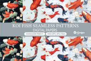 Download Free Brown Patterns Koi Fish Digital Background Kit DXF Files