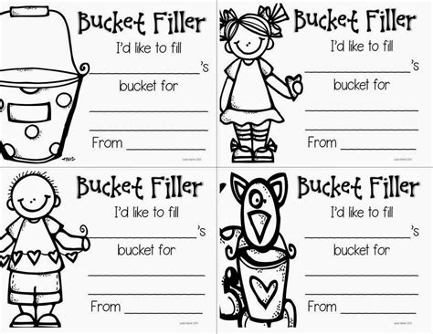 Free Bucket Filler Printables