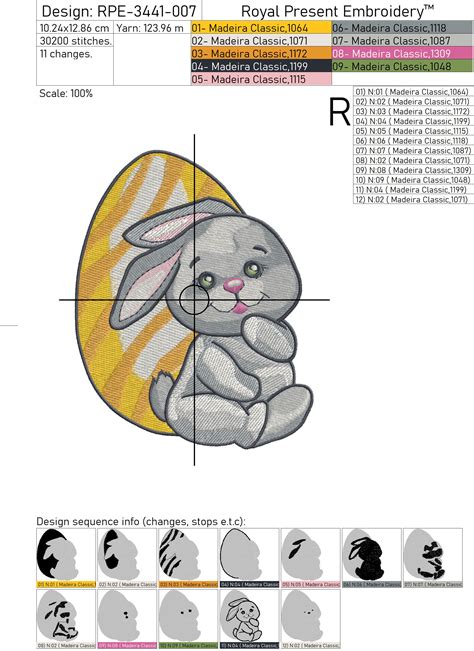 Download Free Bunny Machine Embroidery Design Animals Easter 3 Sizes Crafts