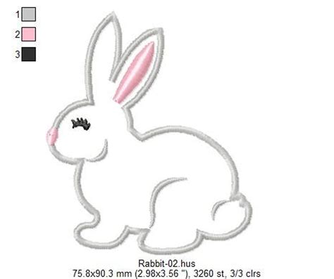 Download Free Bunny Machine Embroidery Design Animals Easter 3 Sizes Easy Edite