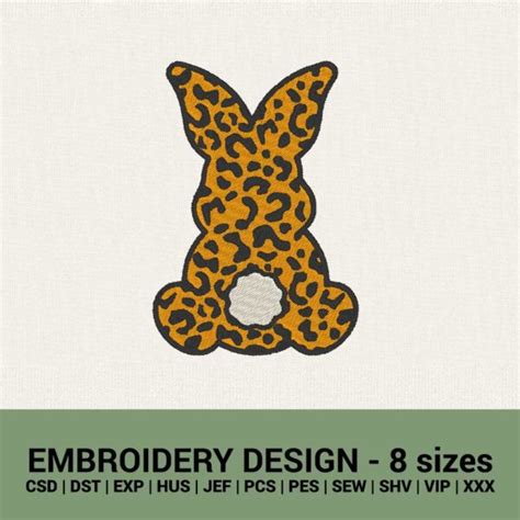 Download Free Bunny Machine Embroidery Design Animals Easter 4 Sizes Commercial Use DXF Files