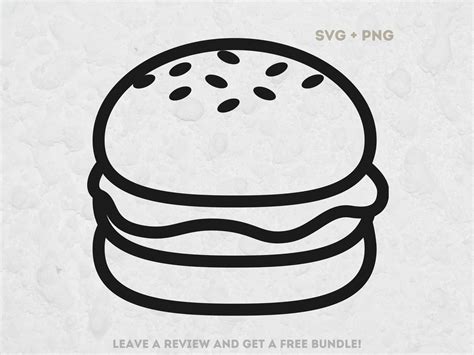 Download Free Burger Outline SVG | Cheeseburger Cut File Cameo