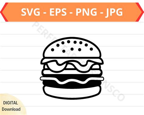 Download Free Burger Outline SVG | Cheeseburger Cut File Crafts