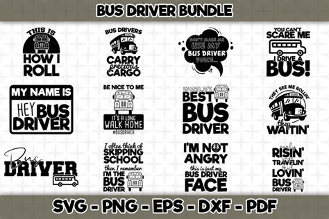 Download Free Bus Driver SVG Bundle - 12 Designs Included Cut Files