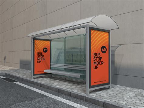 Download Free Bus Stop Mockup PSD Generator
