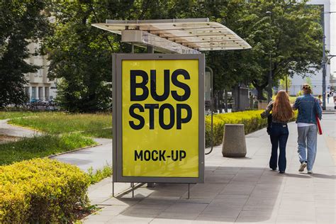 Download Free Bus Stop Mockup PSD Yellowimages