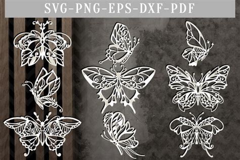 Download Free Butterfly Bundle Papercut Template Bundle, Spring Clipart SVG, DXFPDF Files for Cricut
