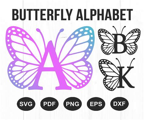 Download Free Butterfly Monogram Commercial Use DXF Files