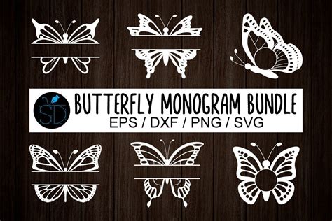 Download Free Butterfly Monogram Commercial Use For Crafts
