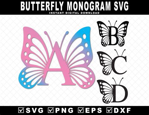 Download Free Butterfly Monogram Files For Crafts