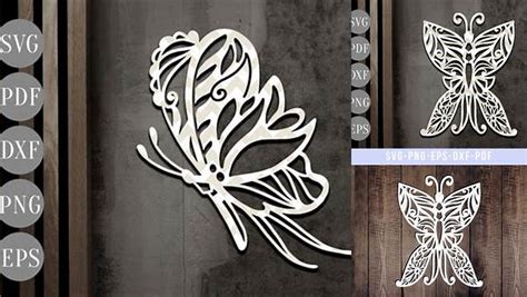 Download Free Butterfly Papercut Template, Garden Spring SVG, DXF, PDF Commercial Use DXF Files