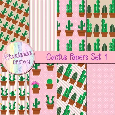 Download Free Cactus Backgrounds - Cactus Digital Papers Commercial Use DXF Files