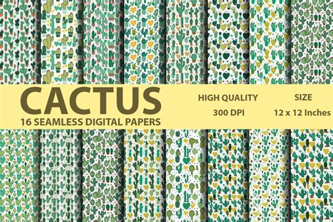 Download Free Cactus Backgrounds - Cactus Digital Papers Printable