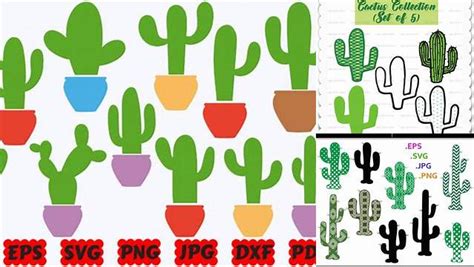 Download Free Cactus Digital Collage Sheet,Cactus Printable Easy Edite