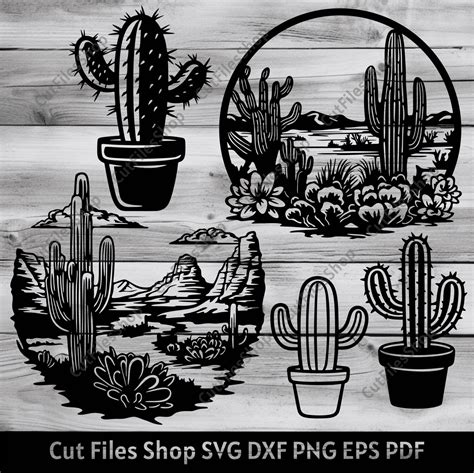Download Free Cactus Set Commercial Use DXF Files