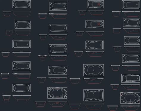 Download Free Cad Block Bathtub DXF Files