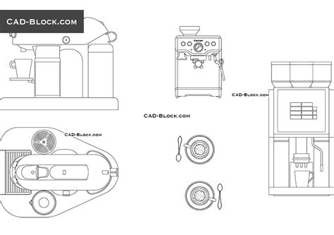 Download Free Cad Block Coffee Machine For Crafts