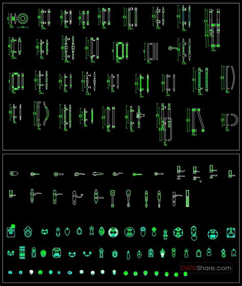 Download Free Cad Block Door Handle DXF Files