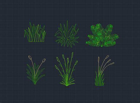Download Free Cad Block Grass For Silhouette