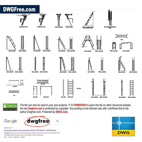 Download Free Cad Block Ladder For Silhouette