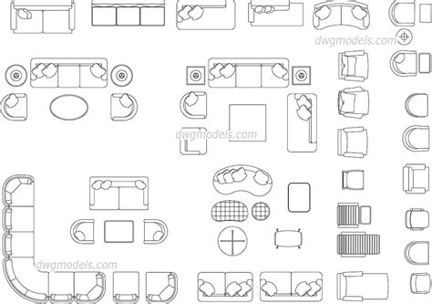 Download Free Cad Block Living Room DXF Files