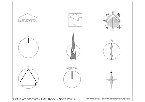 Download Free Cad Block North Point For Crafts