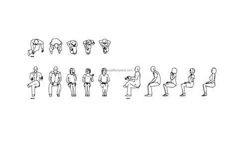 Download Free Cad Block Person Sitting DXF Files