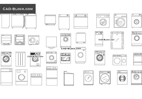 Download Free Cad Block Washing Machine For Cricut