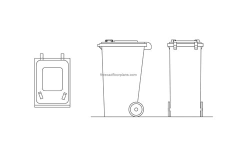 Download Free Cad Block Wheelie Bin For Crafts
